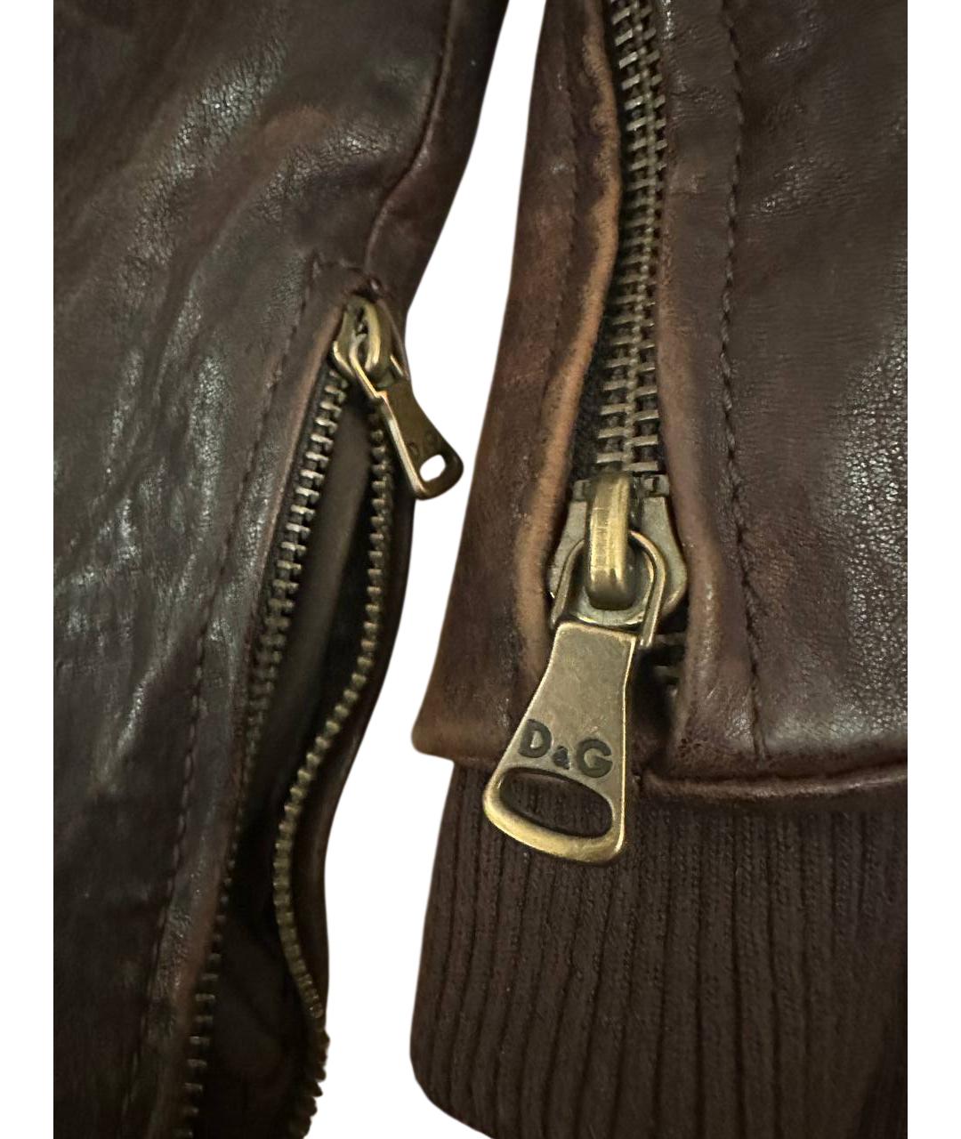 DOLCE&GABBANA Бордовая кожаная куртка, фото 3