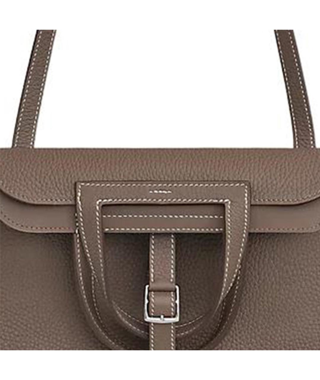 HERMES Коричневая кожаная сумка через плечо, фото 5