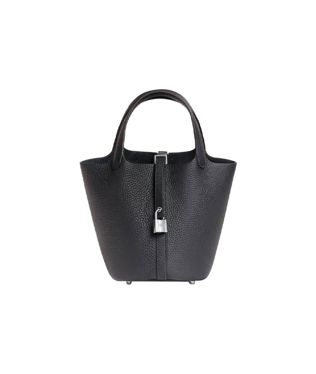 HERMES Черная кожаная сумка через плечо, фото 5