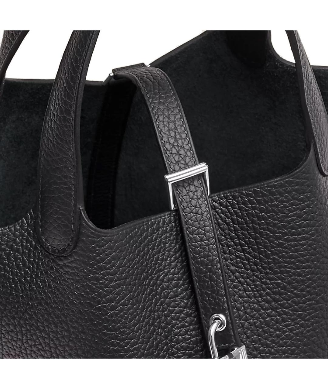 HERMES Черная кожаная сумка через плечо, фото 4