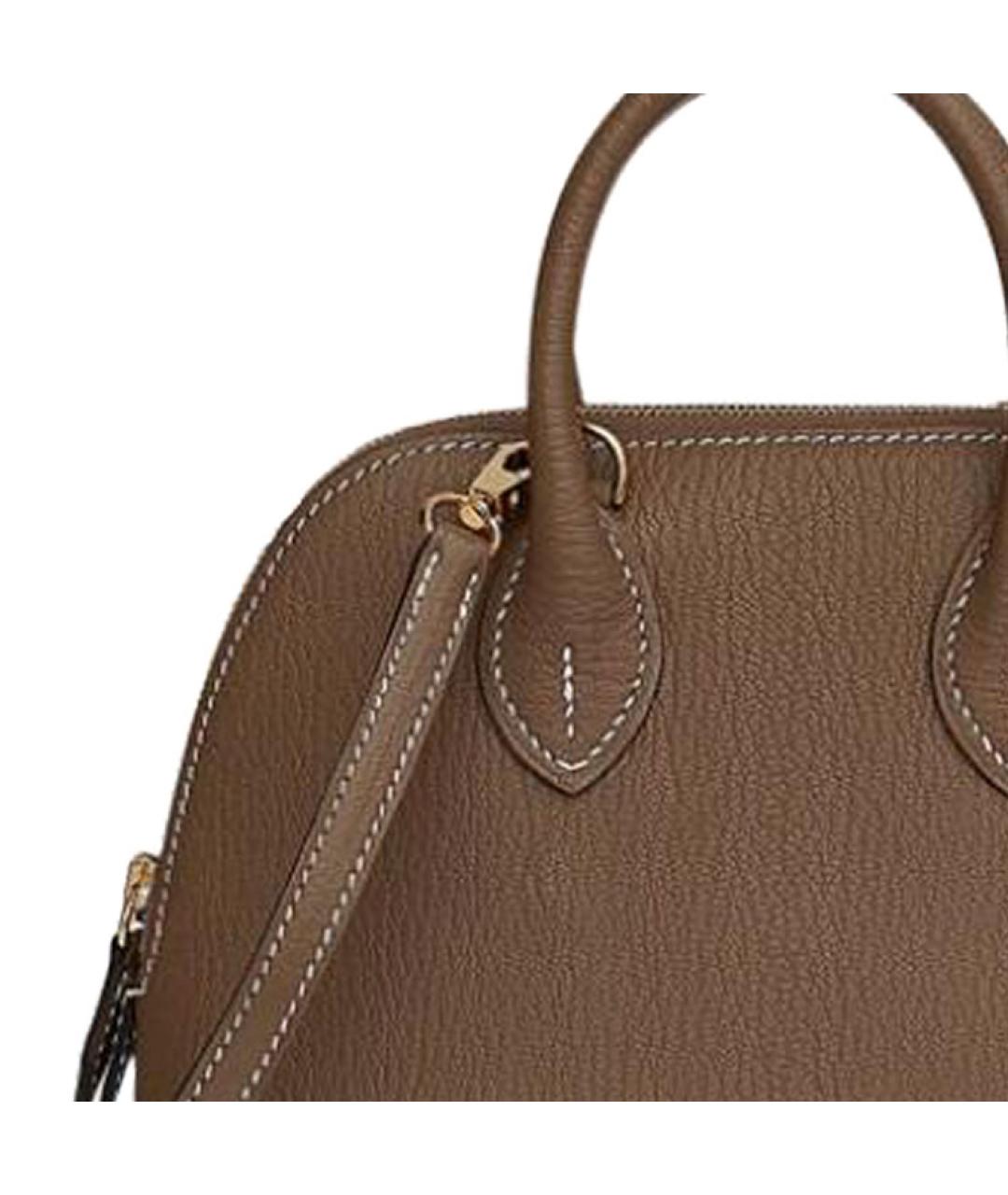 HERMES Коричневая кожаная сумка через плечо, фото 5