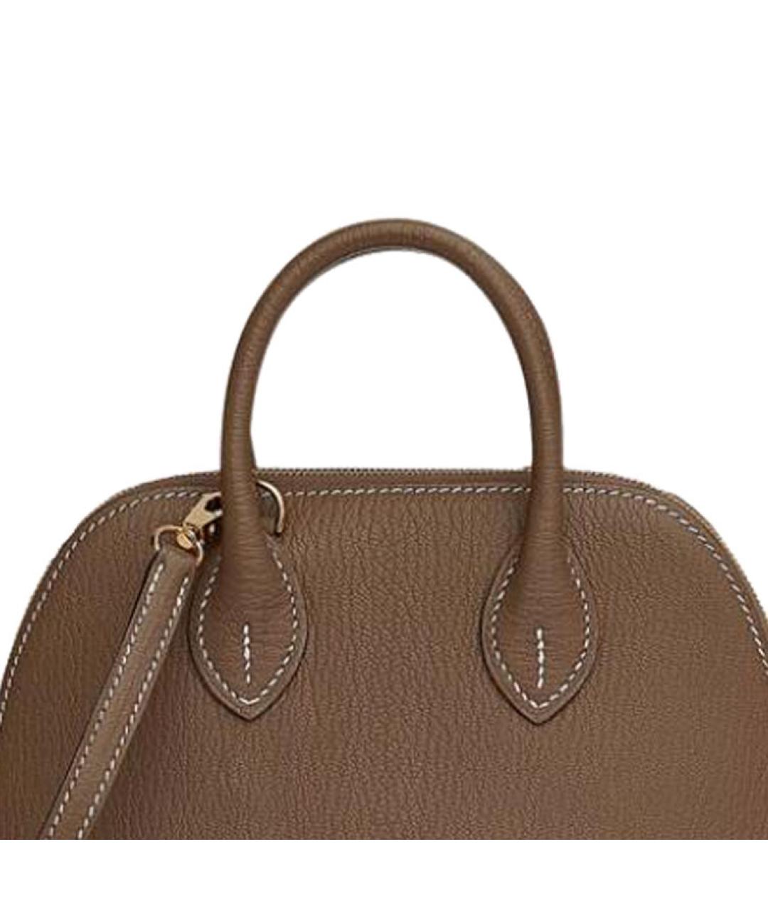 HERMES Коричневая кожаная сумка через плечо, фото 4