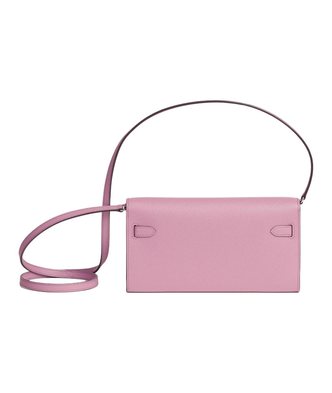 HERMES Розовая кожаная сумка через плечо, фото 2