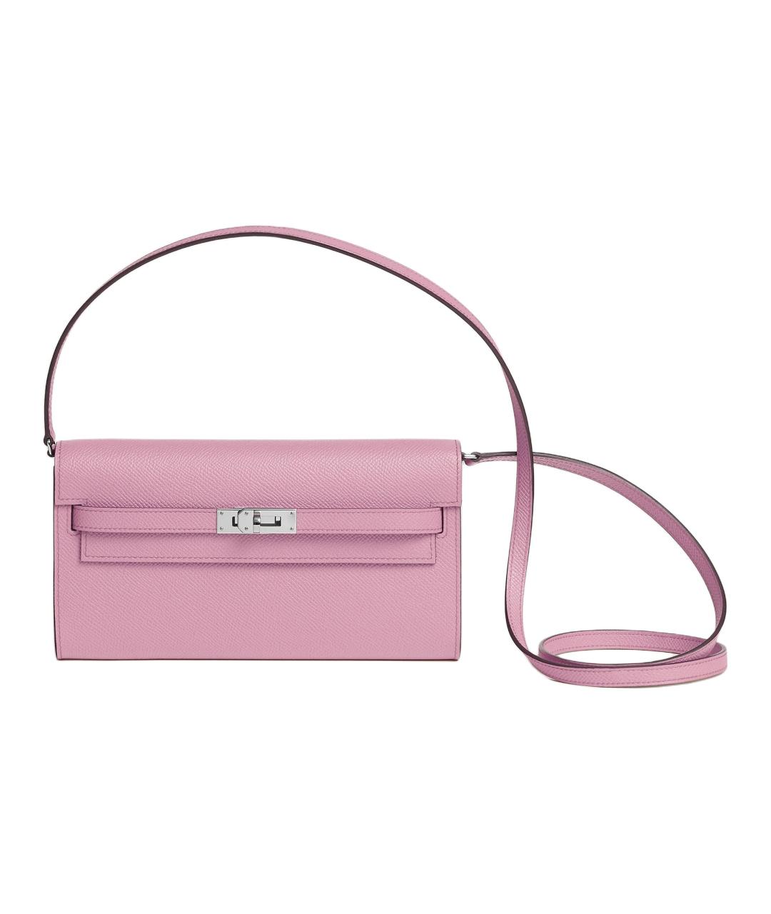 HERMES Розовая кожаная сумка через плечо, фото 1