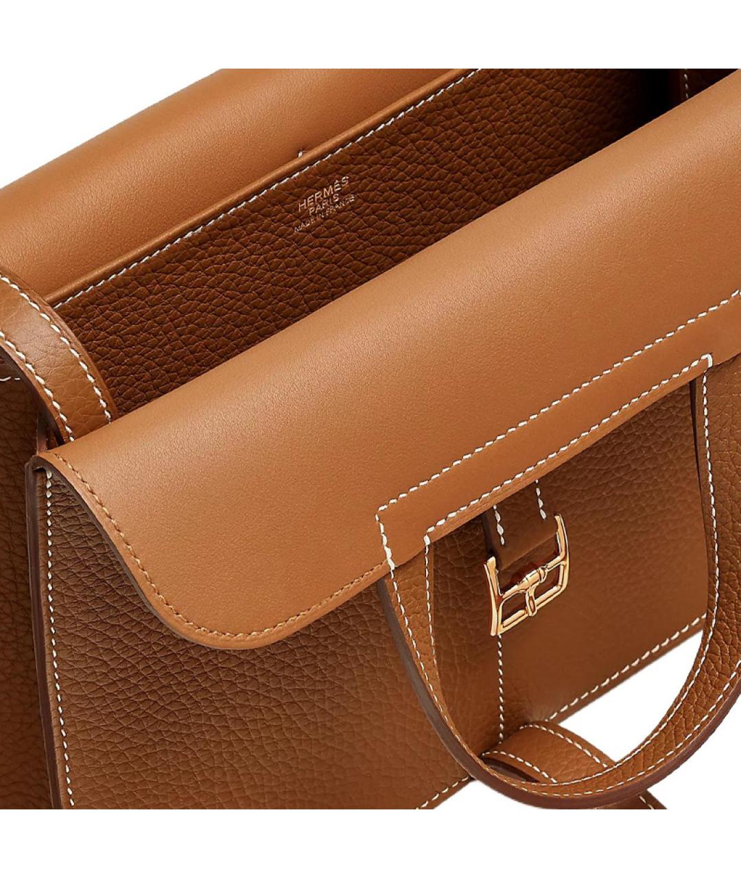 HERMES Коричневая кожаная сумка через плечо, фото 5