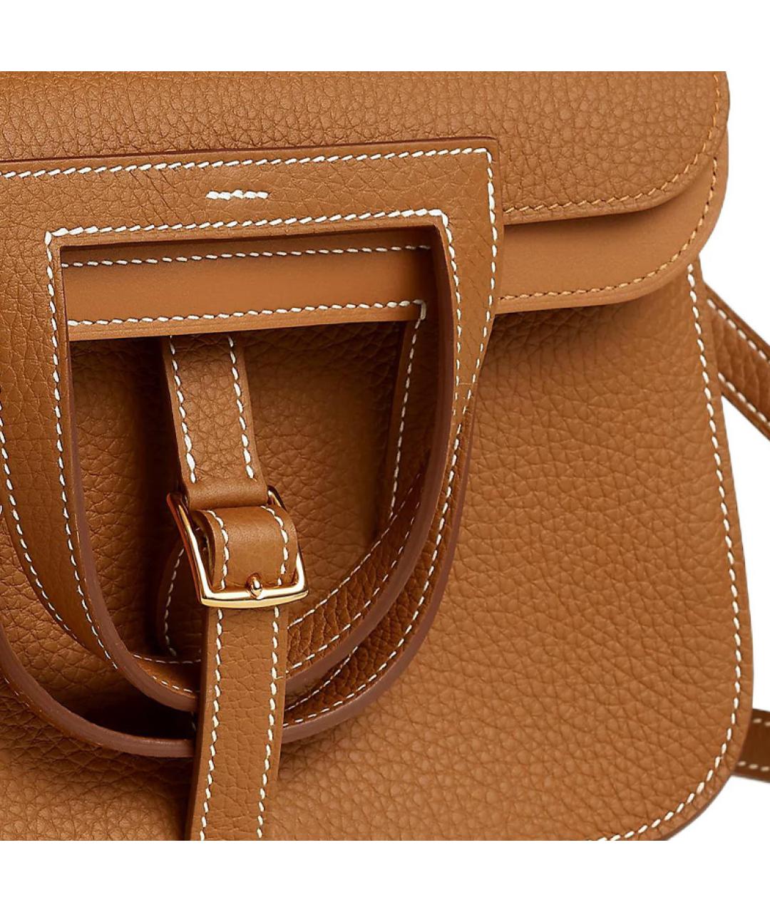 HERMES Коричневая кожаная сумка через плечо, фото 4