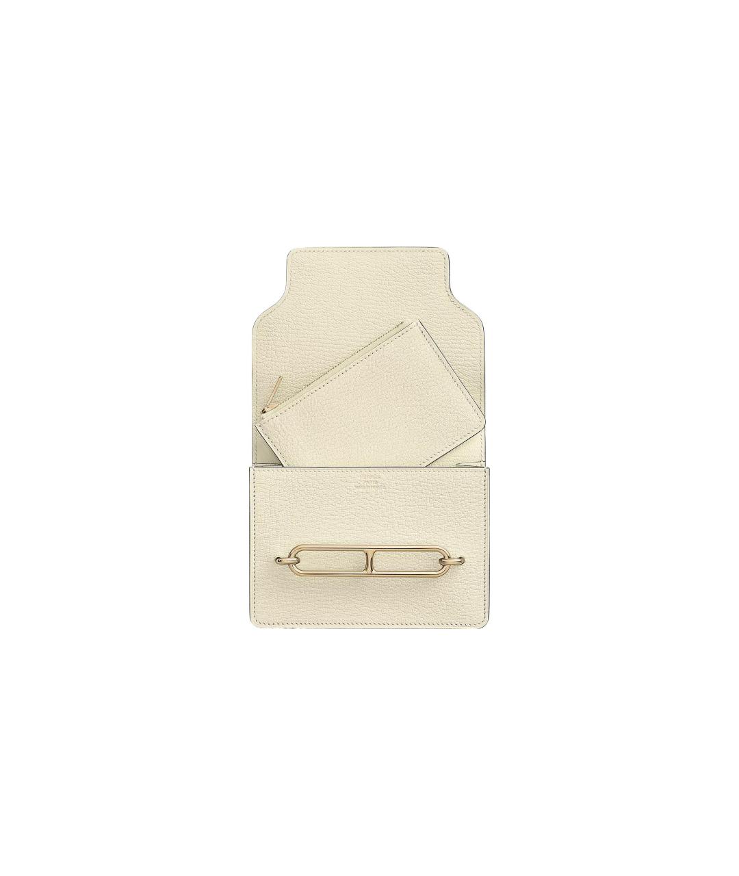 HERMES Бежевый кожаный кошелек, фото 5