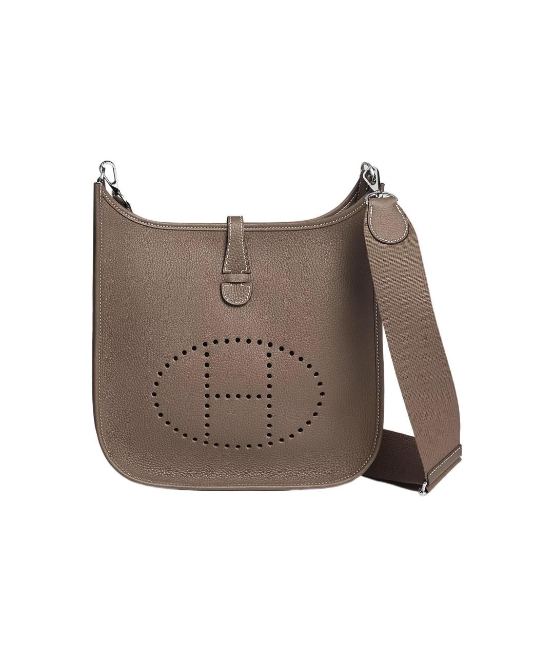 HERMES Коричневая кожаная сумка через плечо, фото 6