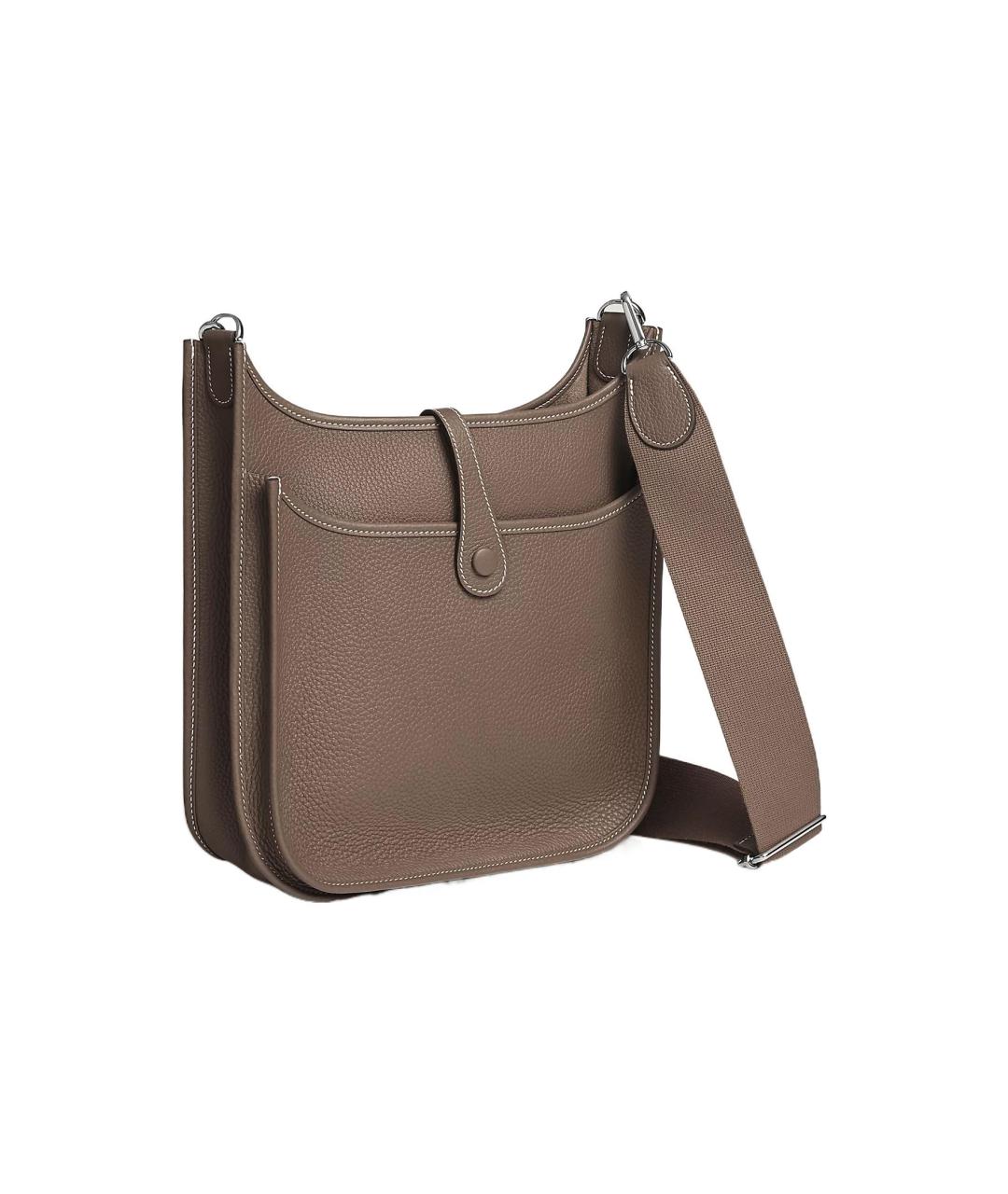 HERMES Коричневая кожаная сумка через плечо, фото 4