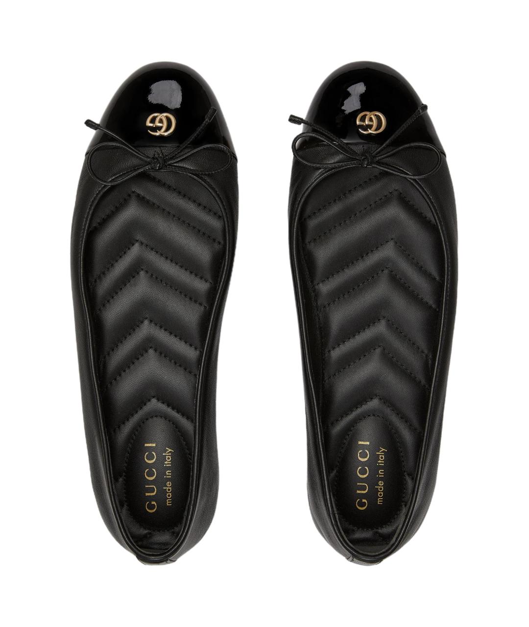 GUCCI Черные кожаные балетки, фото 5