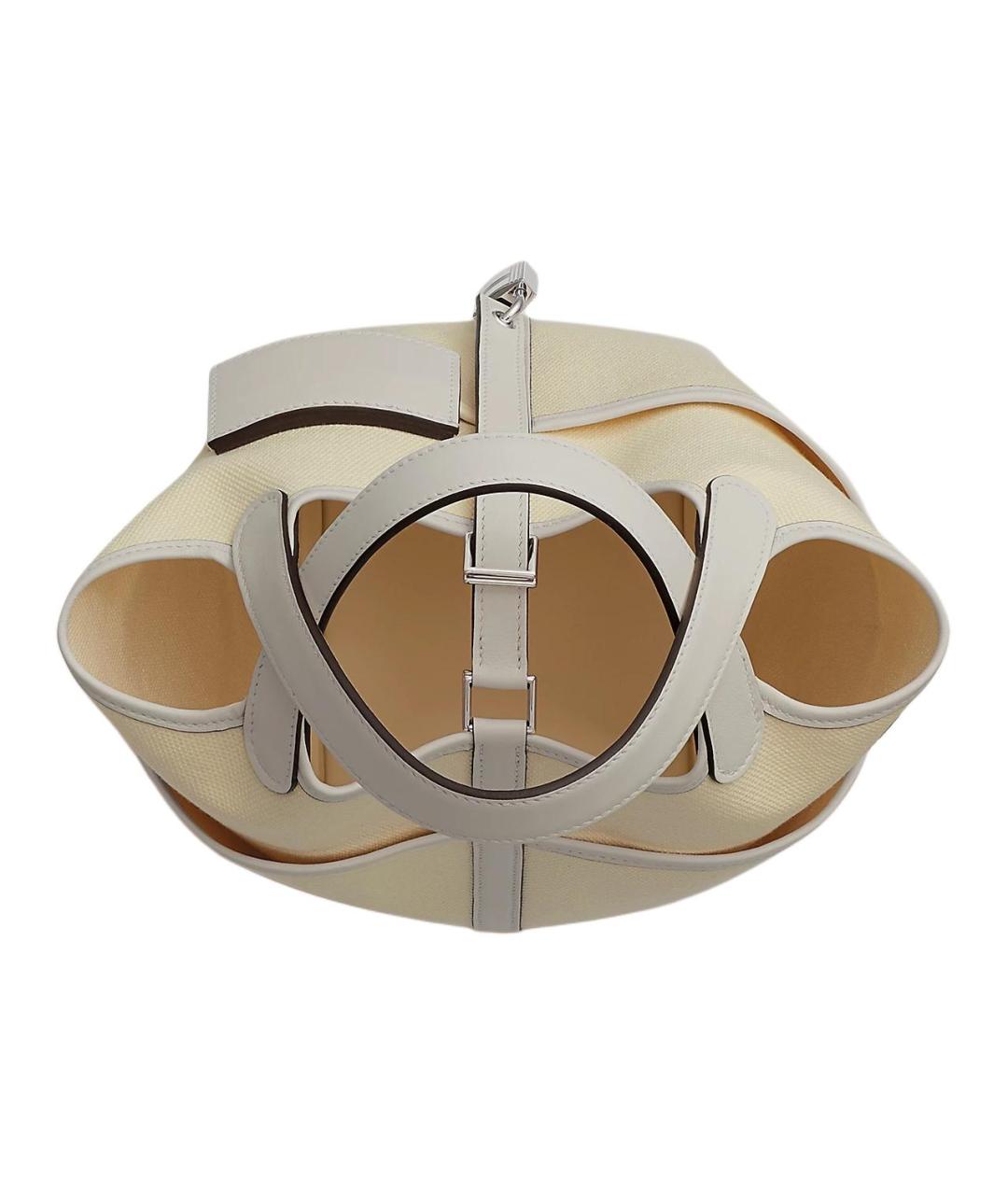 HERMES Бежевая кожаная сумка через плечо, фото 4