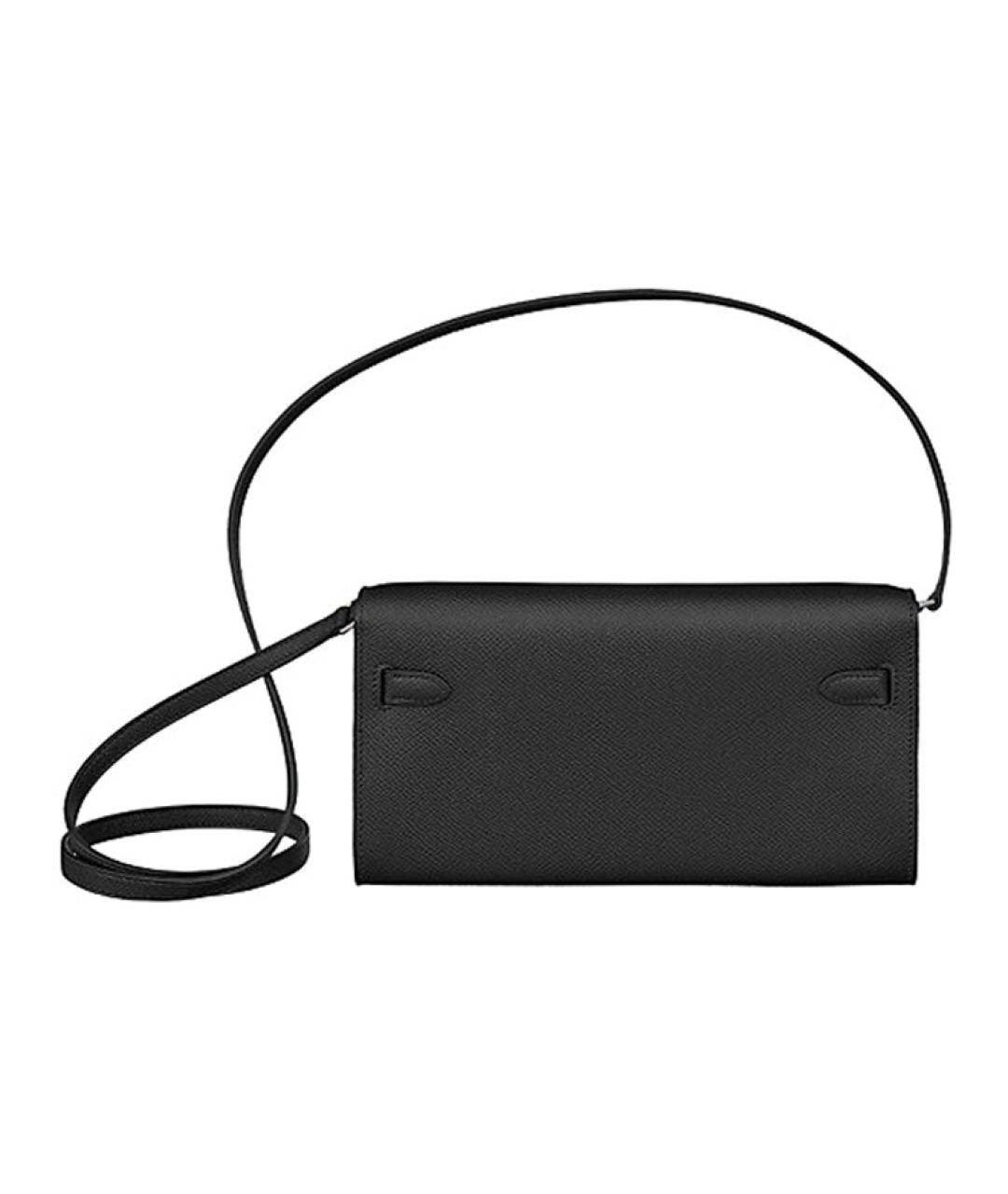 HERMES Черная кожаная сумка через плечо, фото 3