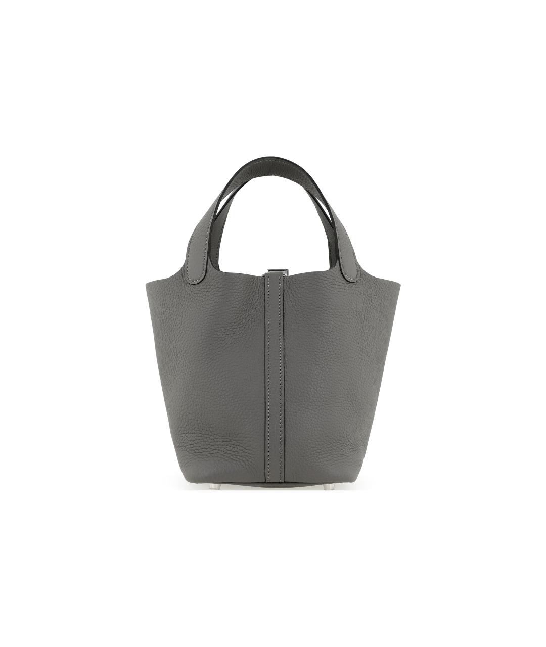 HERMES Серая кожаная сумка через плечо, фото 5