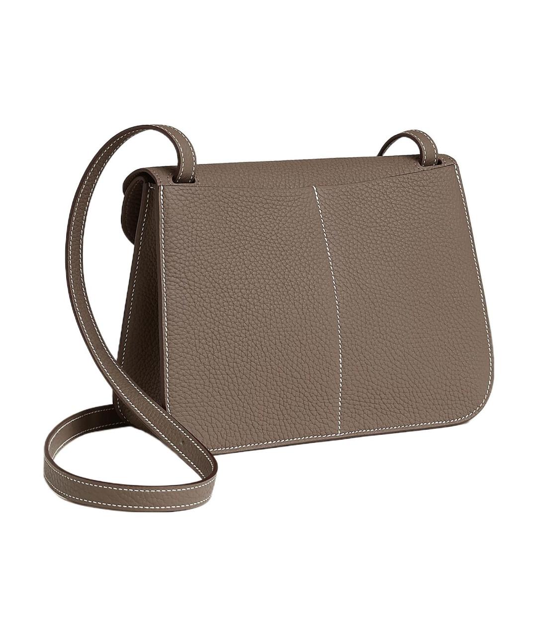 HERMES Коричневая кожаная сумка через плечо, фото 3