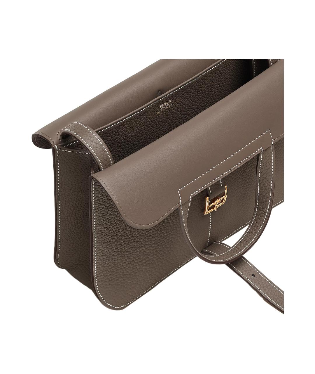 HERMES Коричневая кожаная сумка через плечо, фото 4