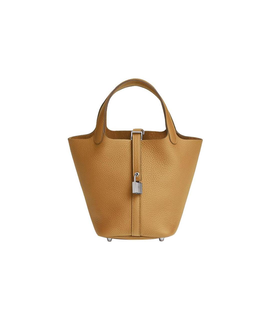 HERMES Бежевая кожаная сумка через плечо, фото 6