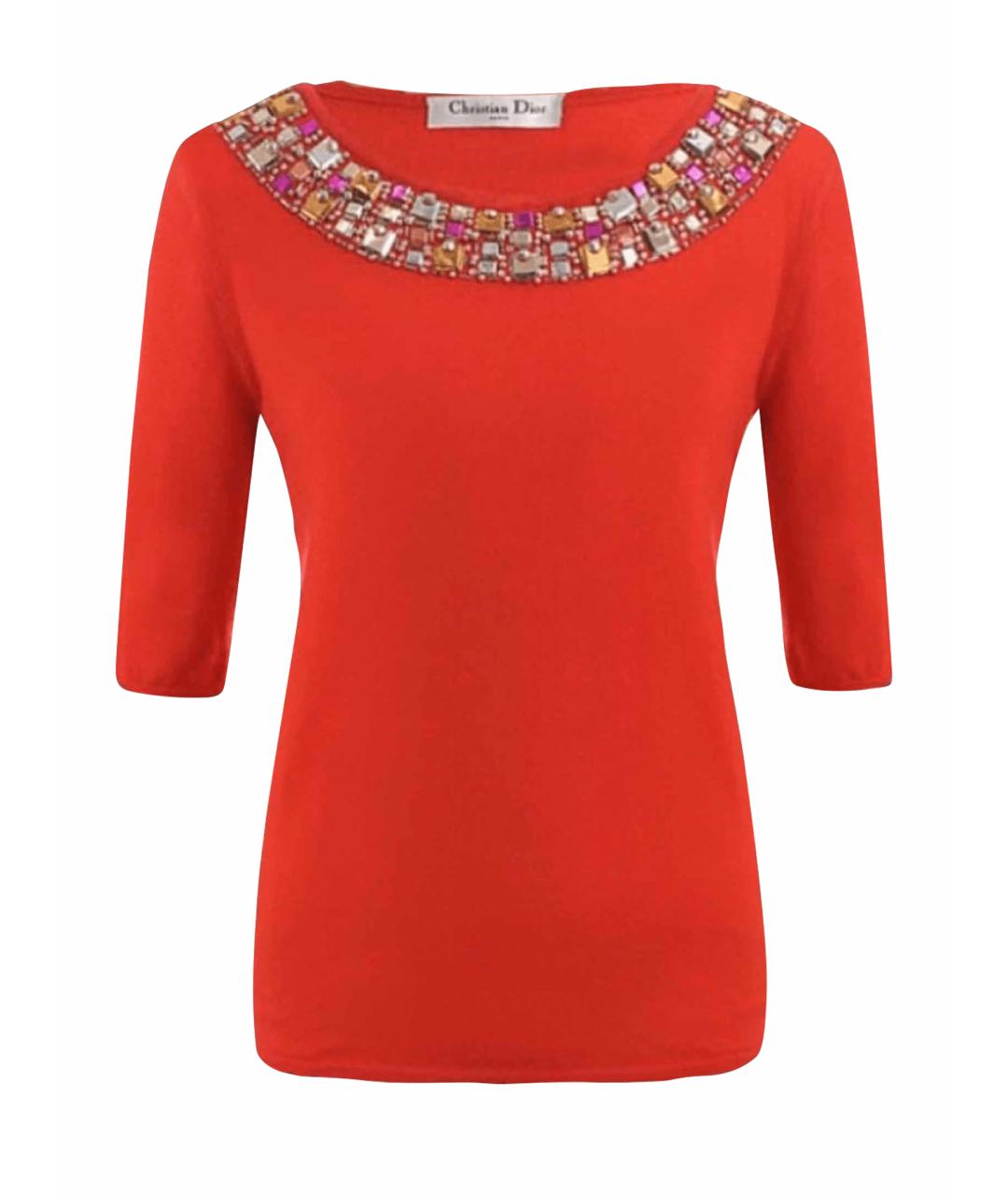 CHRISTIAN DIOR Красный кашемировый джемпер / свитер, фото 1