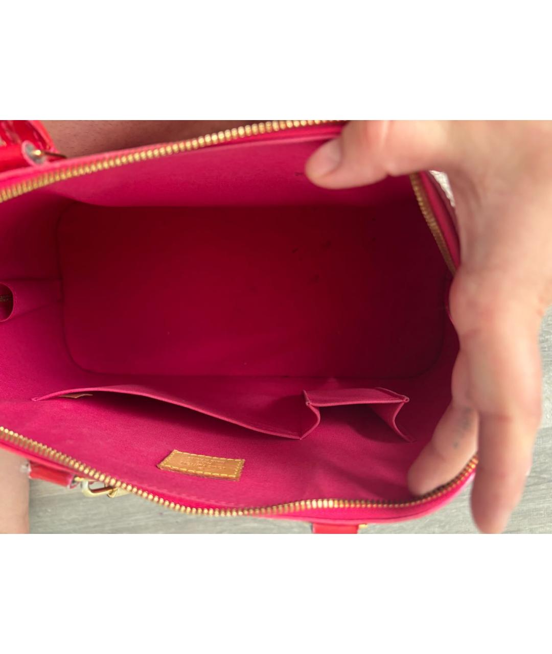 LOUIS VUITTON Красная сумка тоут из лакированной кожи, фото 7