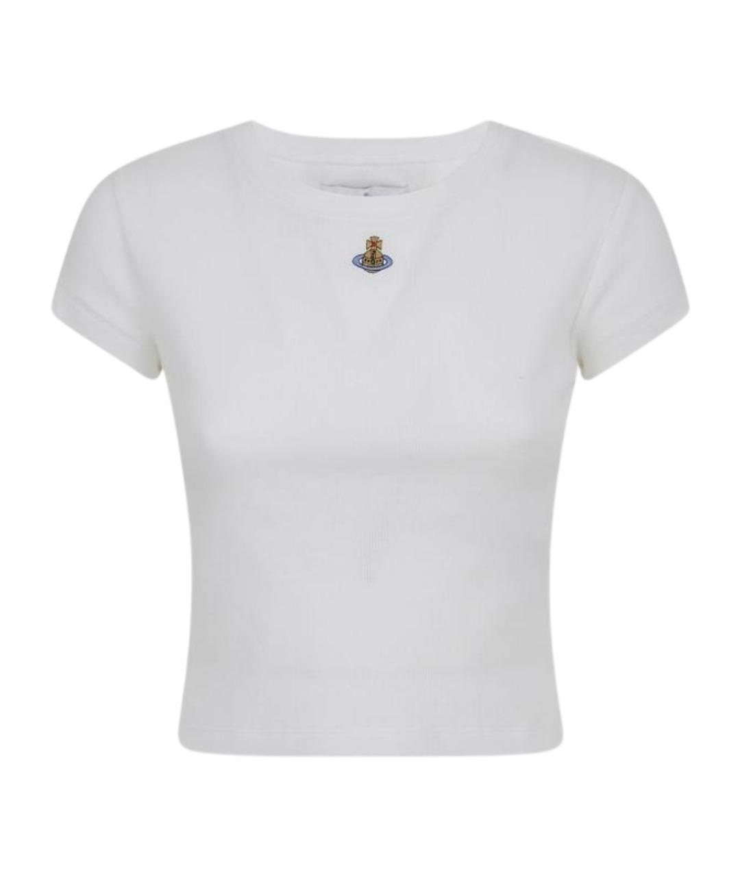 VIVIENNE WESTWOOD Белая хлопко-эластановая футболка, фото 1