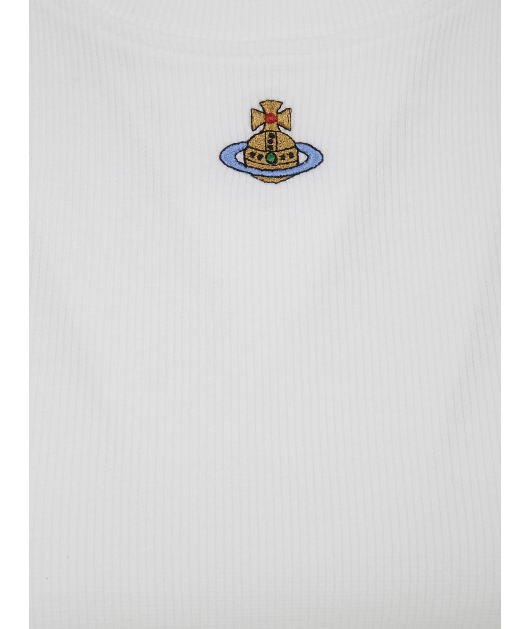 VIVIENNE WESTWOOD Белая хлопко-эластановая футболка, фото 3