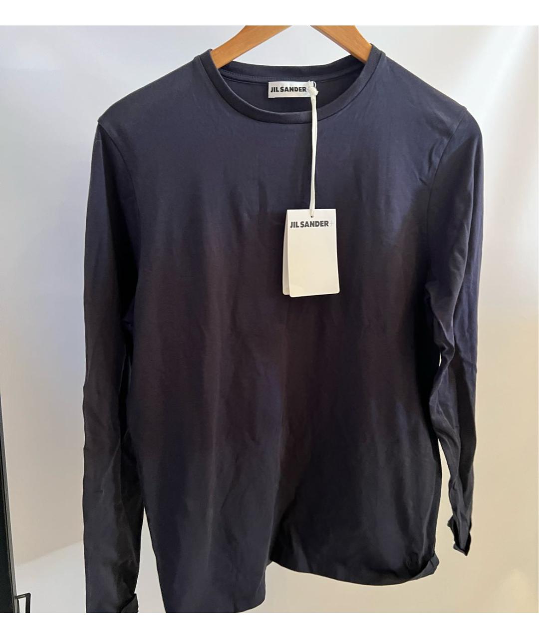 JIL SANDER Темно-синяя хлопковая футболка, фото 6