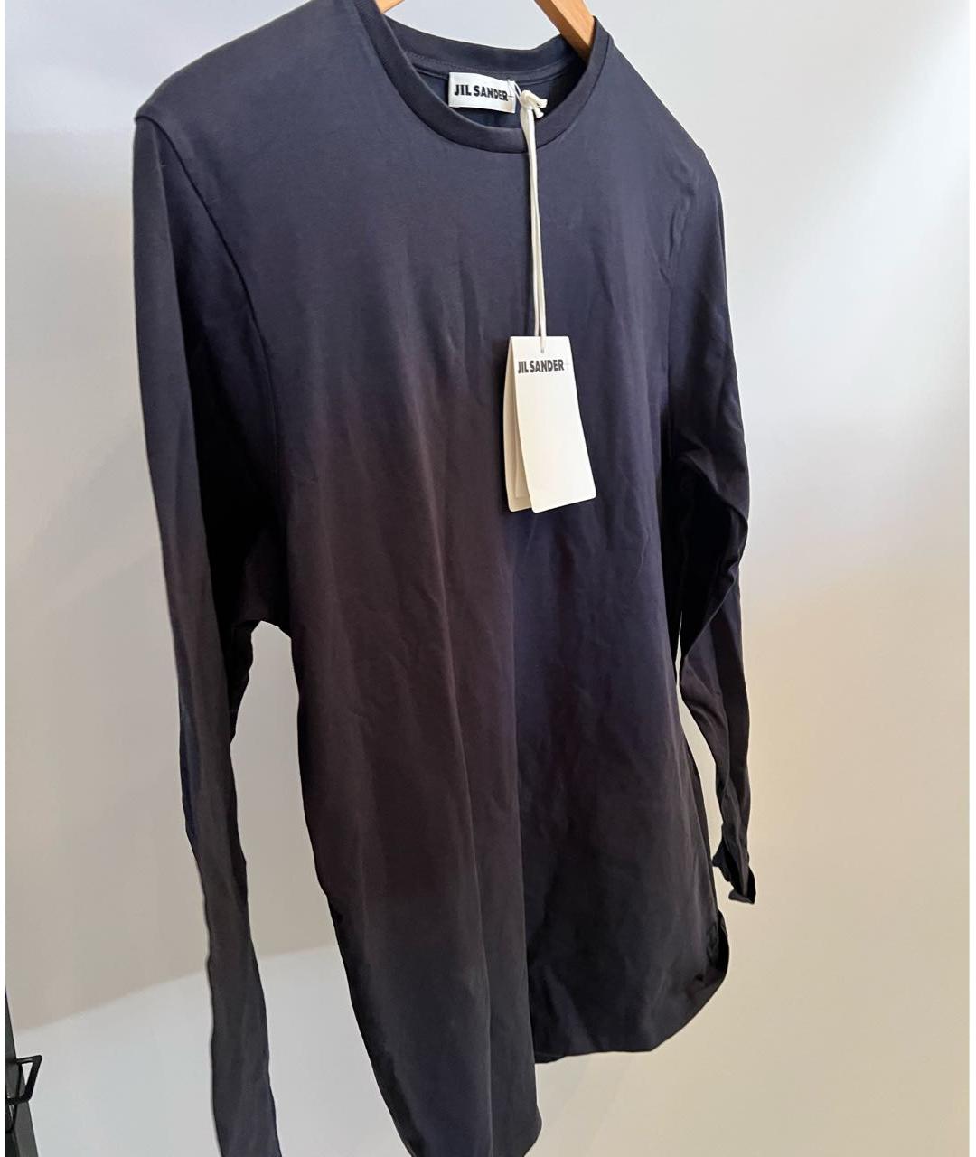 JIL SANDER Темно-синяя хлопковая футболка, фото 8