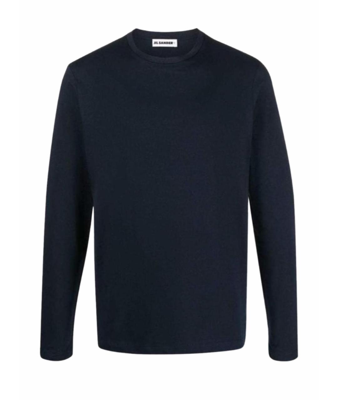 JIL SANDER Темно-синяя хлопковая футболка, фото 1