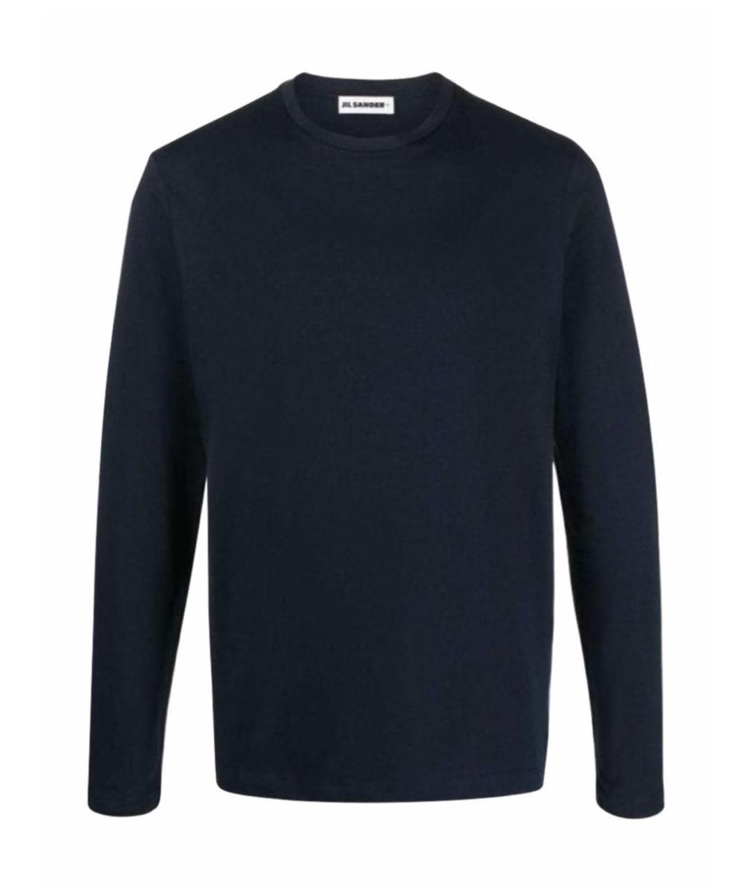 JIL SANDER Темно-синяя хлопковая футболка, фото 6