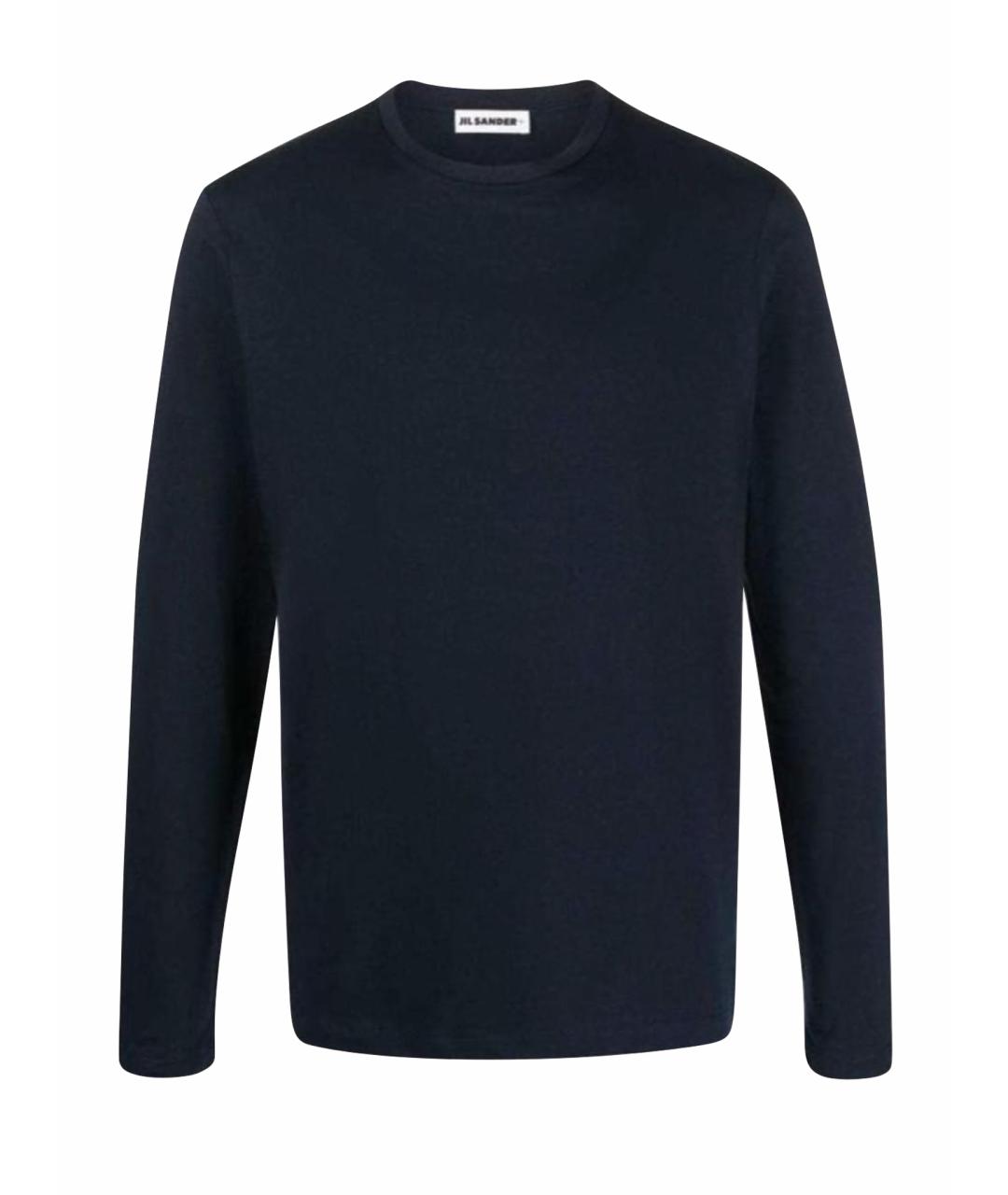 JIL SANDER Темно-синяя хлопковая футболка, фото 7