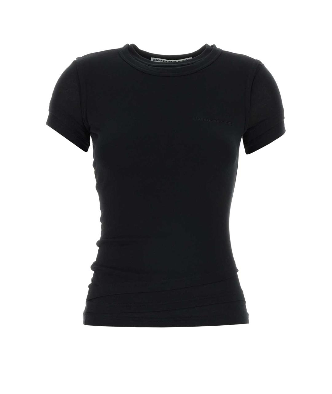 ALEXANDER WANG Черная хлопковая футболка, фото 1