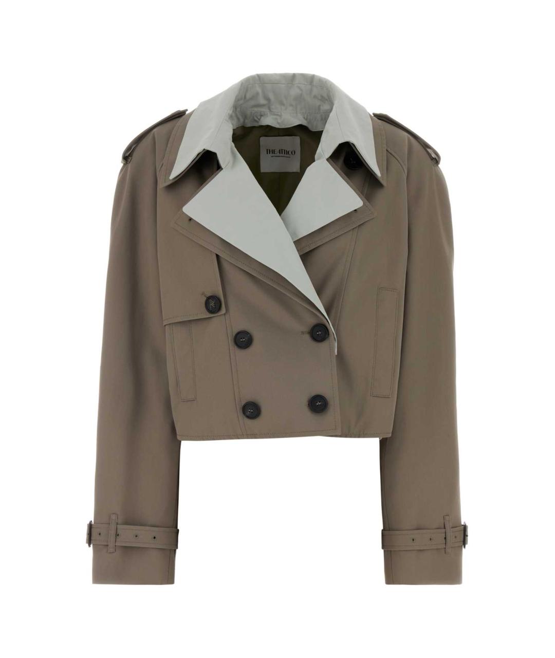 THE ATTICO Серый полиэстеровый тренч/плащ, фото 1