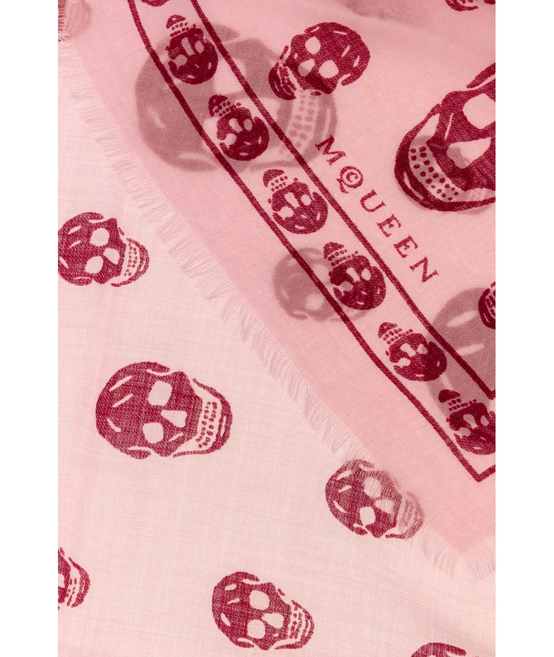 ALEXANDER MCQUEEN Розовый шелковый шарф, фото 2