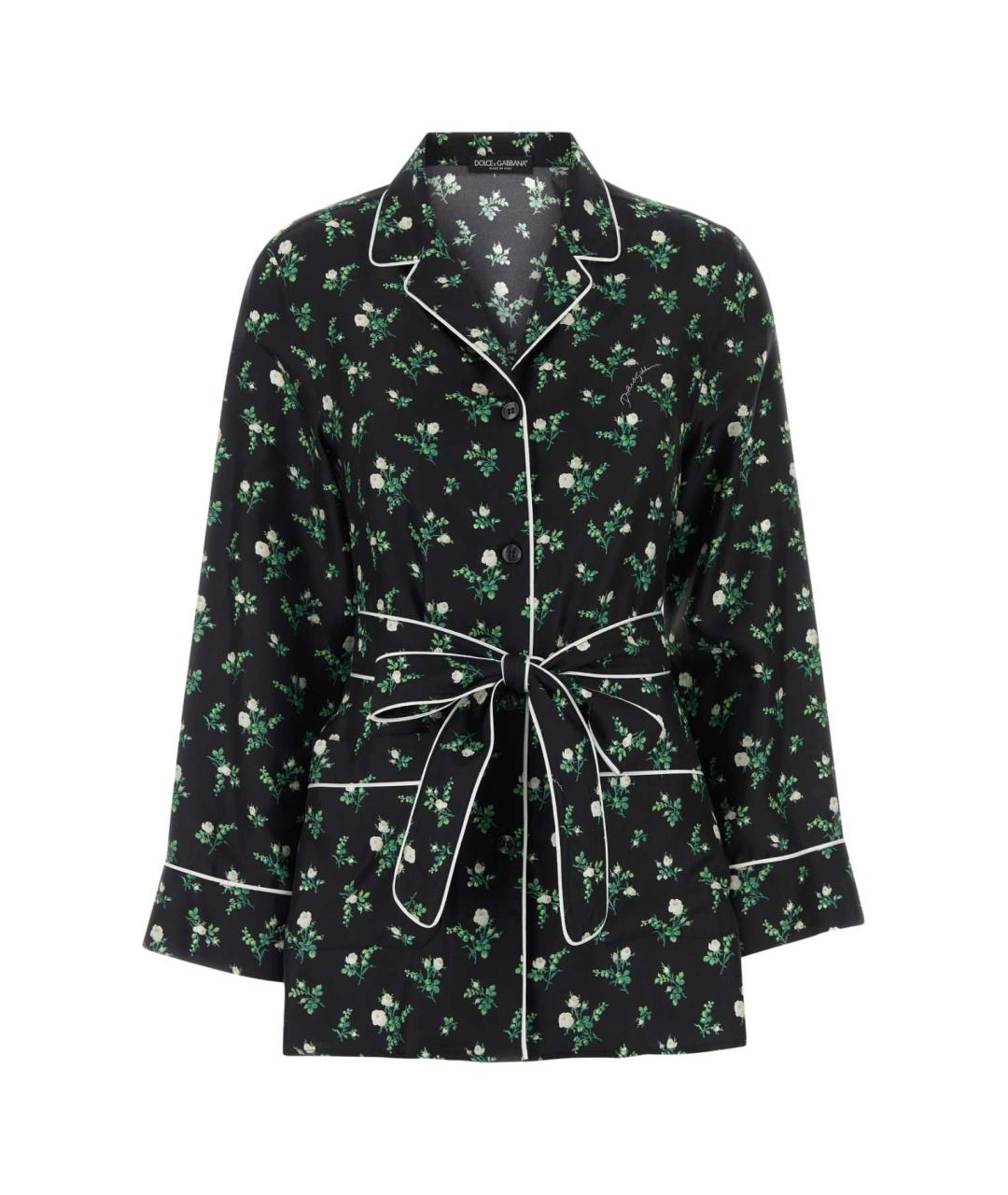 DOLCE&GABBANA Черная шелковая рубашка, фото 1