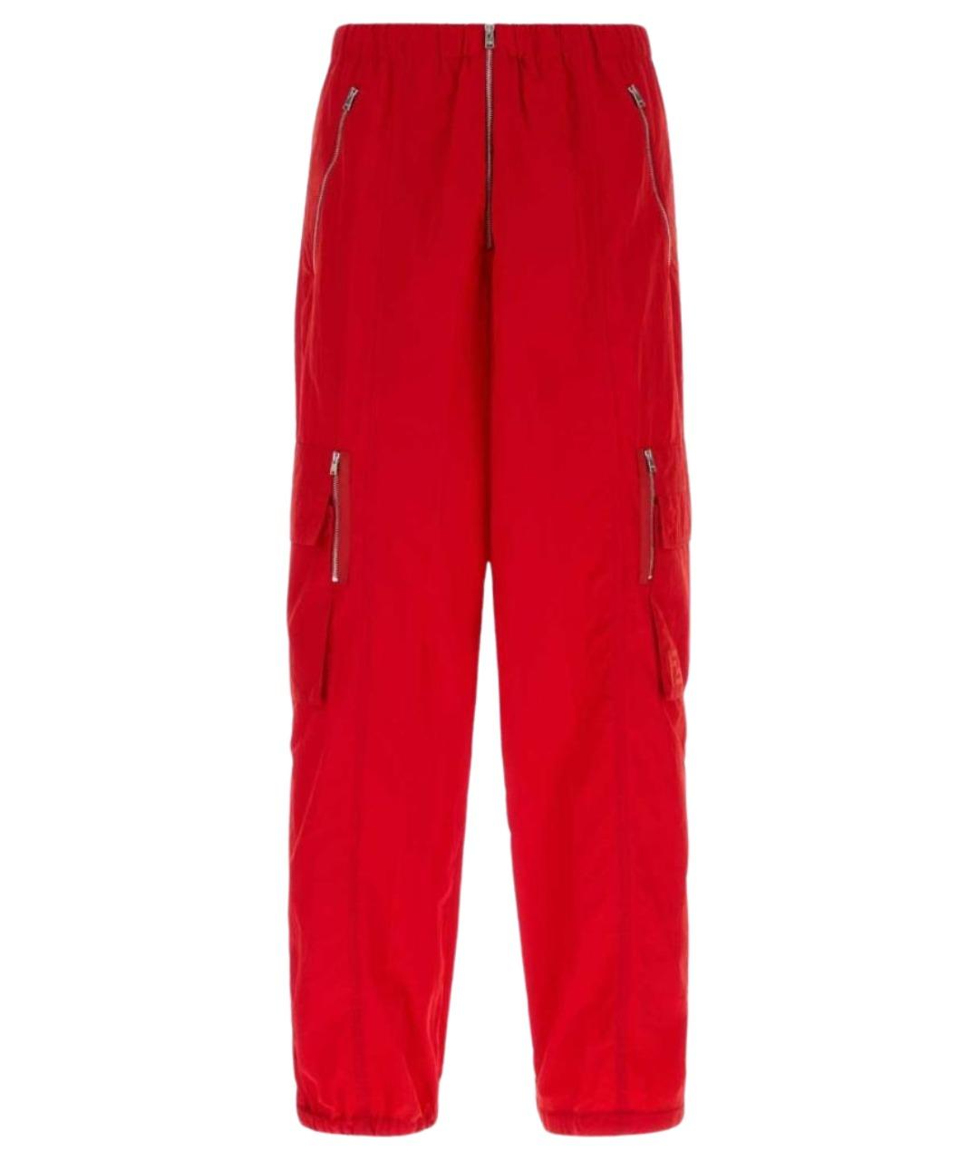 FENDI Красные синтетические повседневные брюки, фото 1