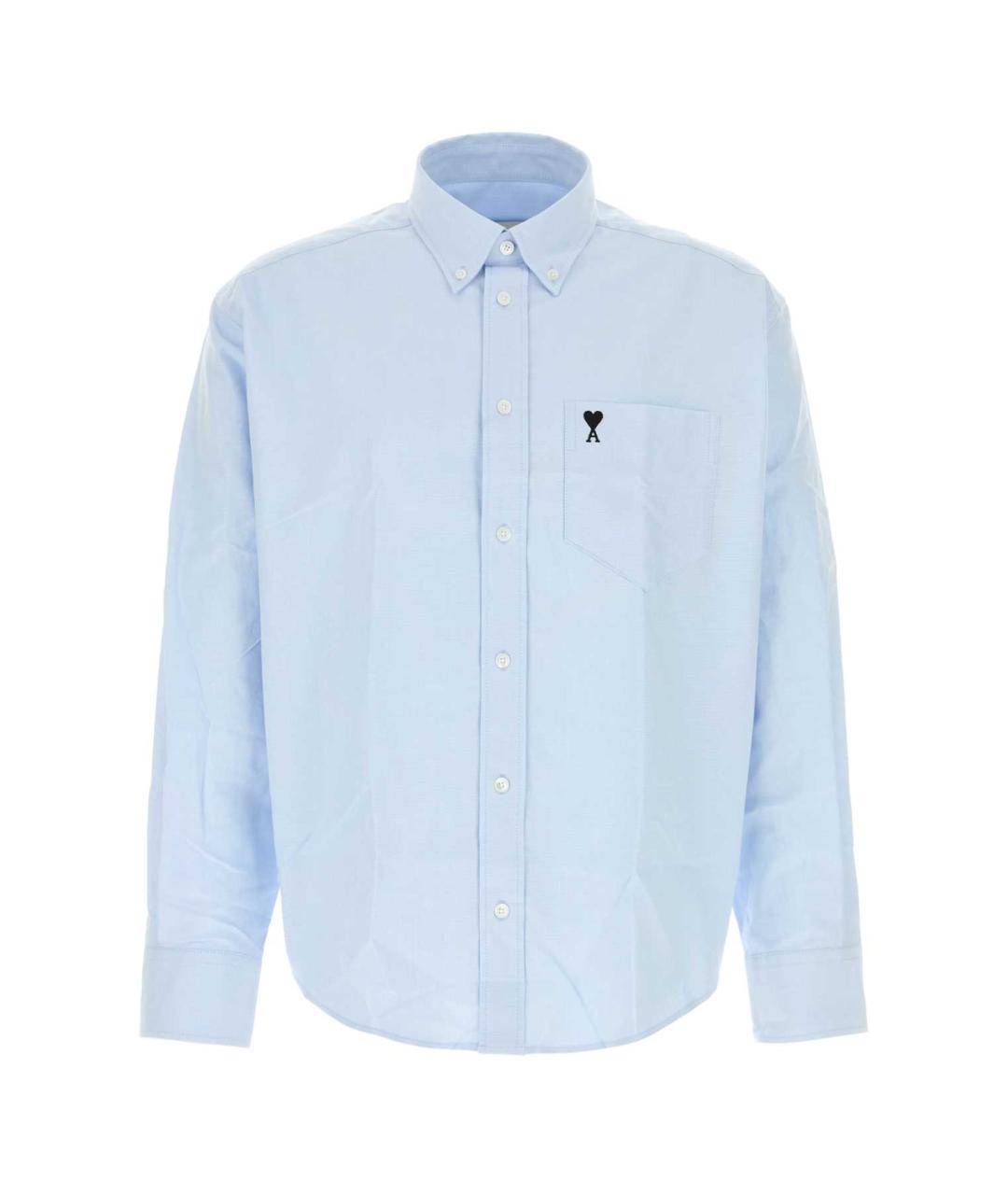 Ami Paris Голубая хлопковая кэжуал рубашка, фото 1