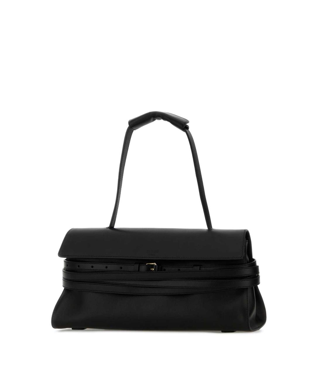 MOSCHINO Черная кожаная сумка с короткими ручками, фото 2