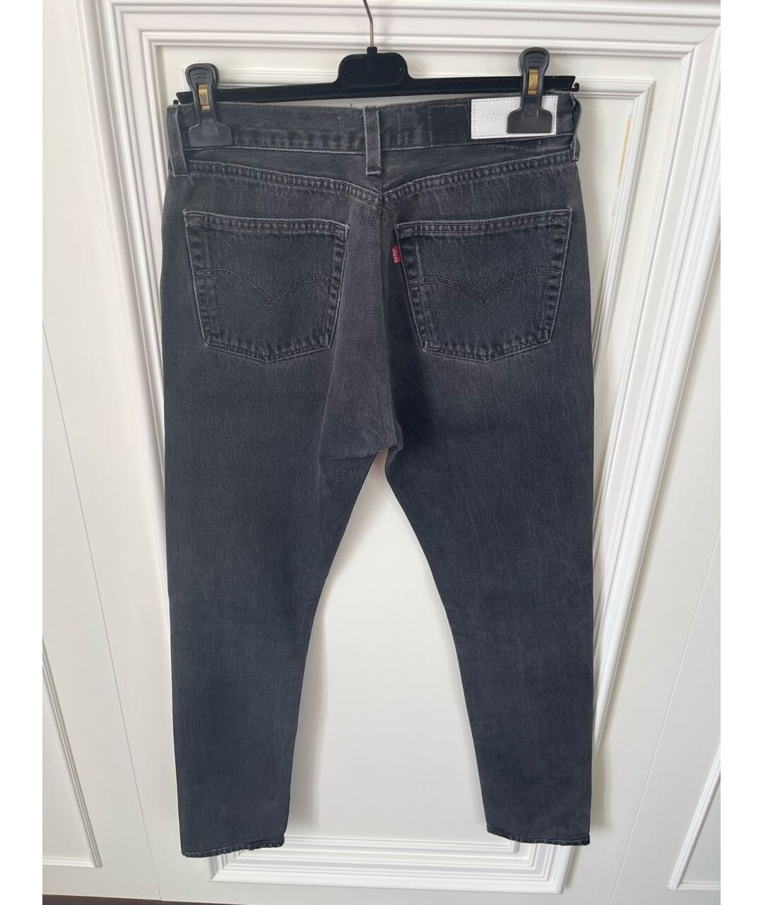 RE/DONE Черные хлопковые прямые джинсы, фото 2