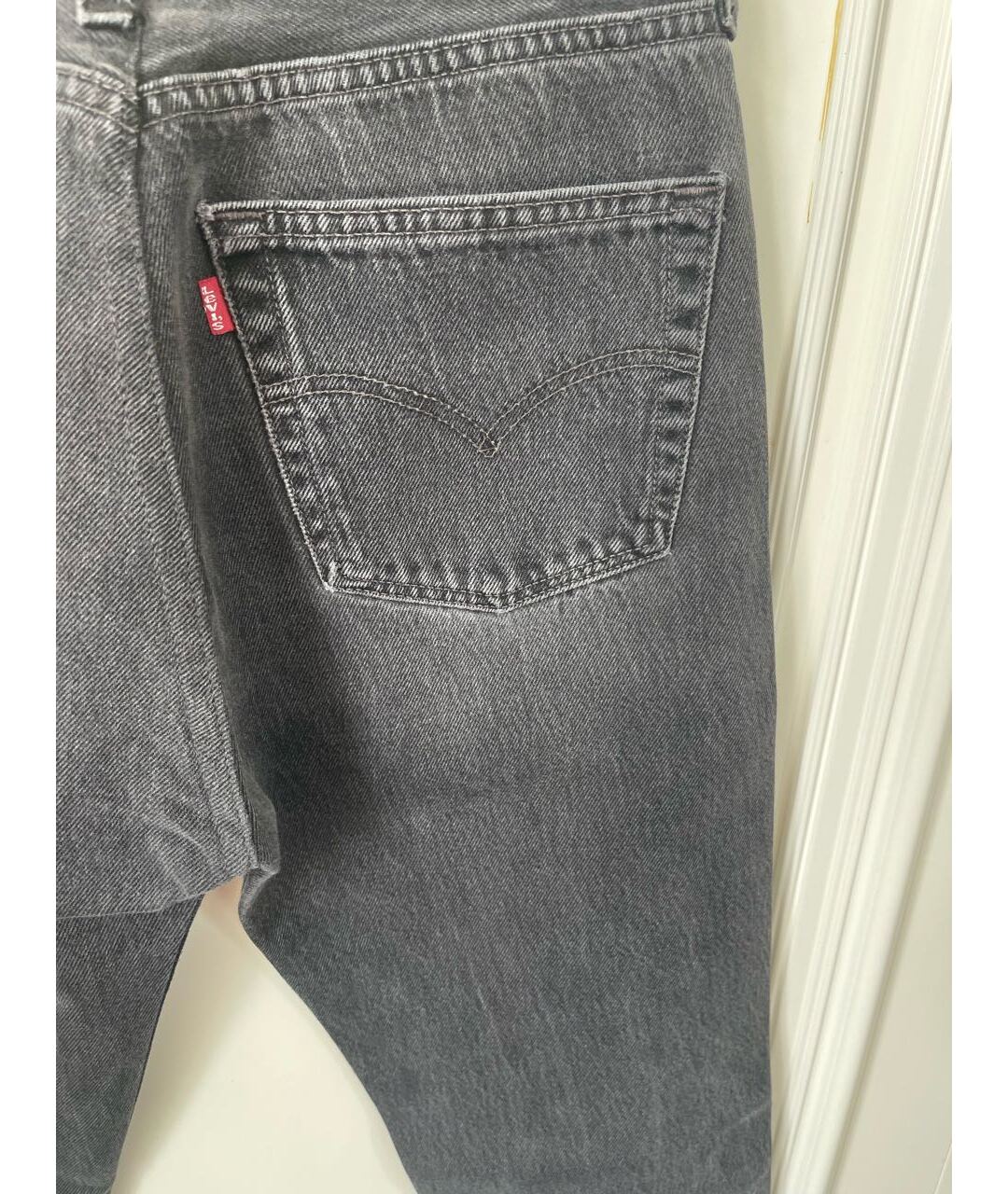 RE/DONE Черные хлопковые прямые джинсы, фото 3