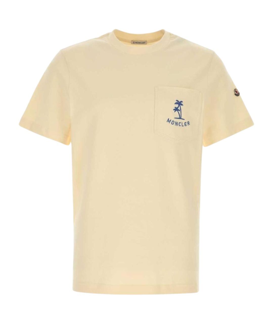 MONCLER Желтая хлопковая футболка, фото 1