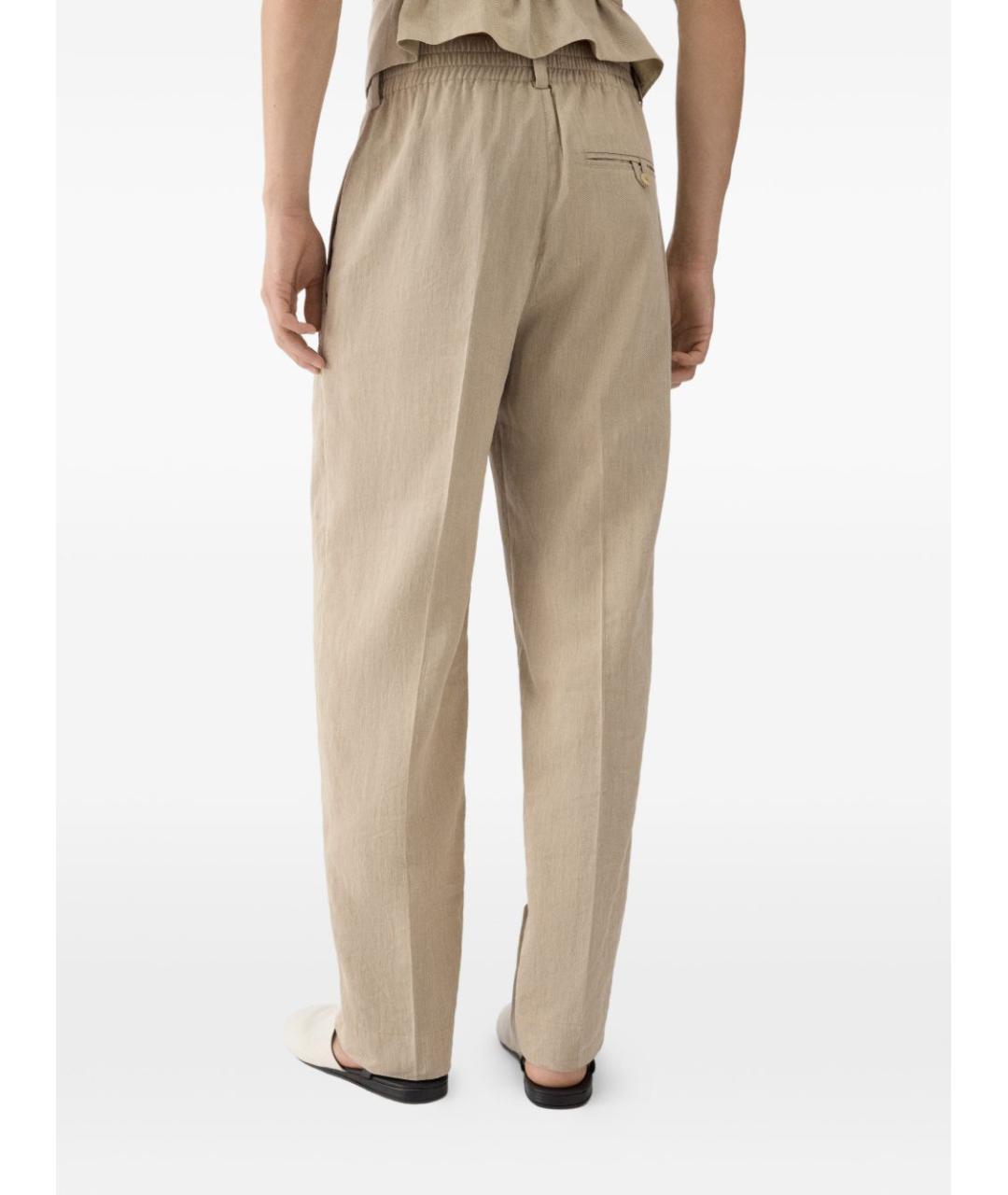 JACQUEMUS Бежевые хлопковые повседневные брюки, фото 2