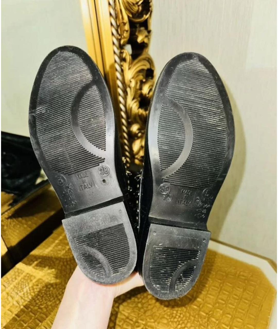 PATEK PHILIPPE Черные кожаные сапоги, фото 5