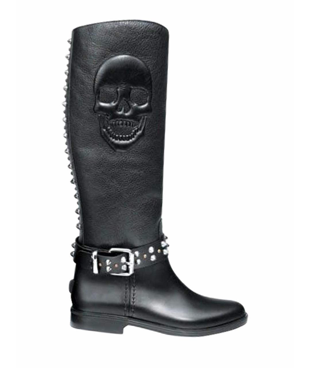 PATEK PHILIPPE Черные кожаные сапоги, фото 1