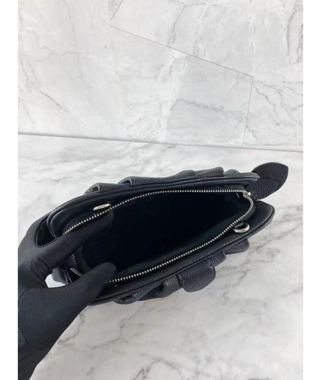 LOUIS VUITTON Черная кожаная сумка через плечо, фото 6