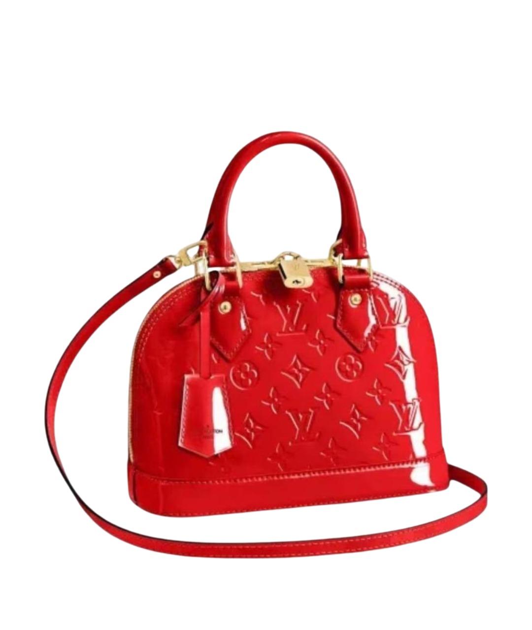 LOUIS VUITTON Красная сумка с короткими ручками из лакированной кожи, фото 1