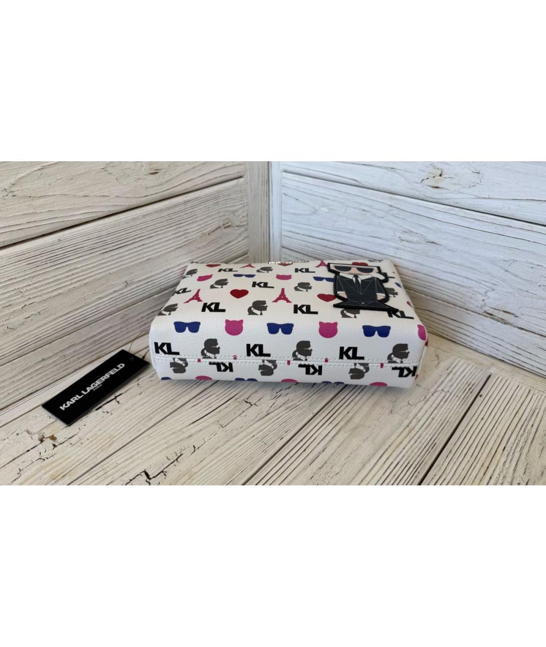KARL LAGERFELD Белая косметичка из искусственной кожи, фото 5