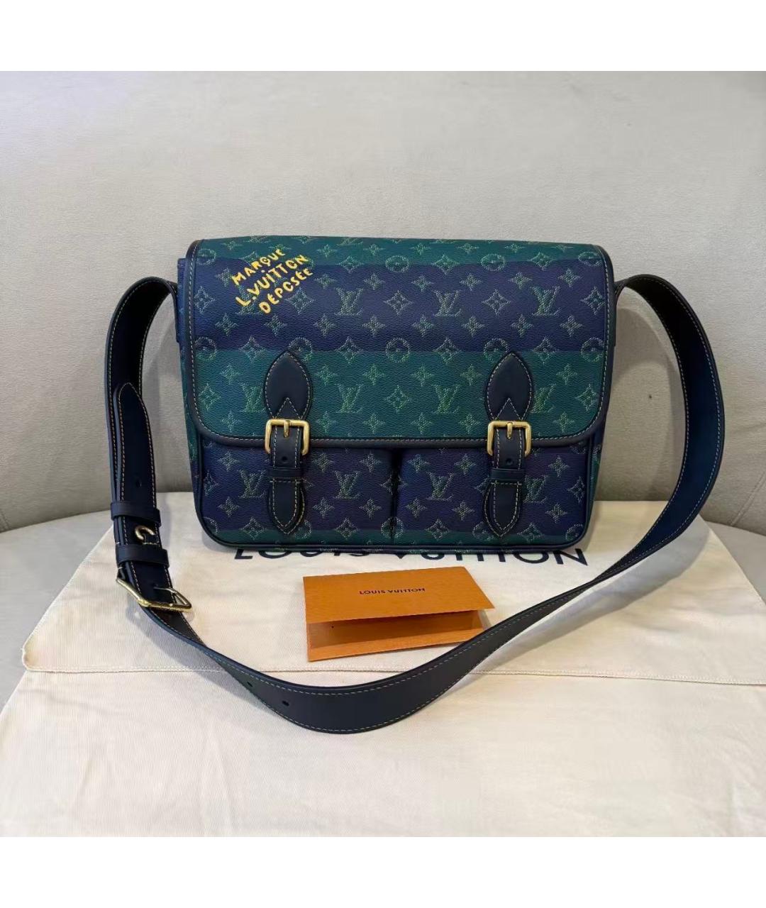 LOUIS VUITTON Голубая сумка через плечо, фото 2