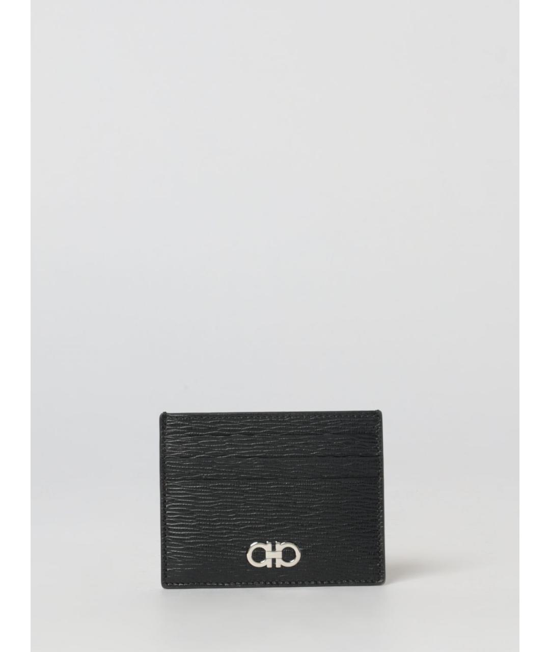 FERRAGAMO Черный кожаный кардхолдер, фото 3