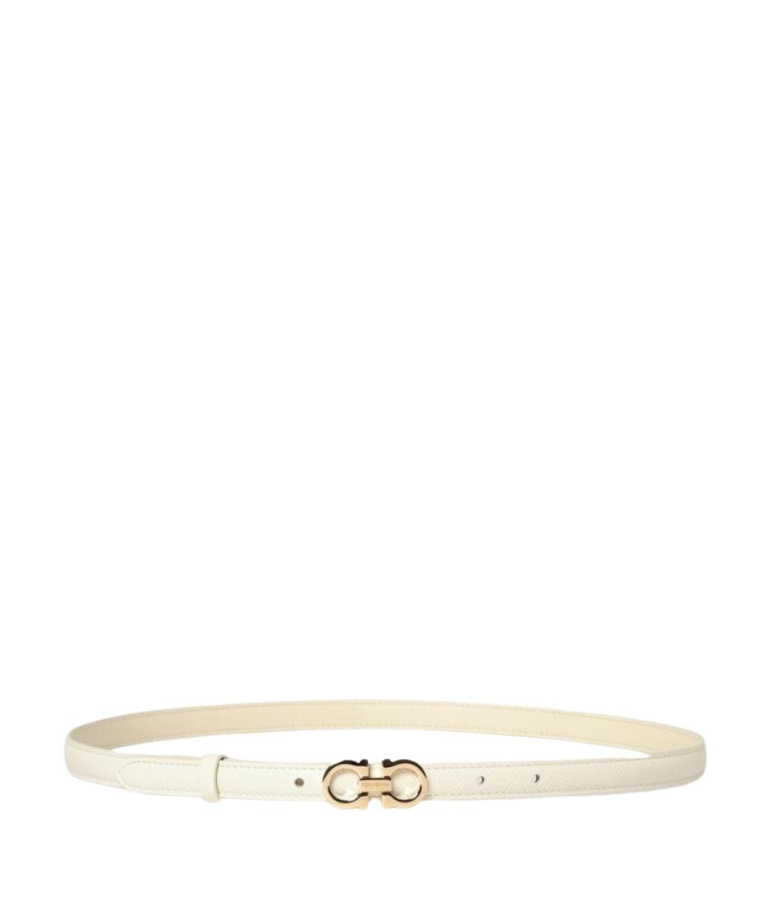 FERRAGAMO Бежевый кожаный ремень, фото 1