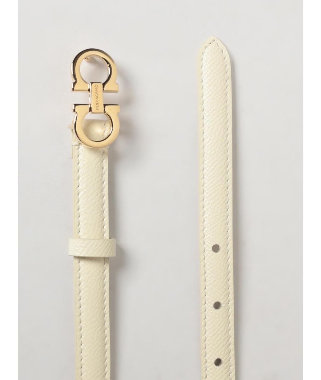 FERRAGAMO Бежевый кожаный ремень, фото 2
