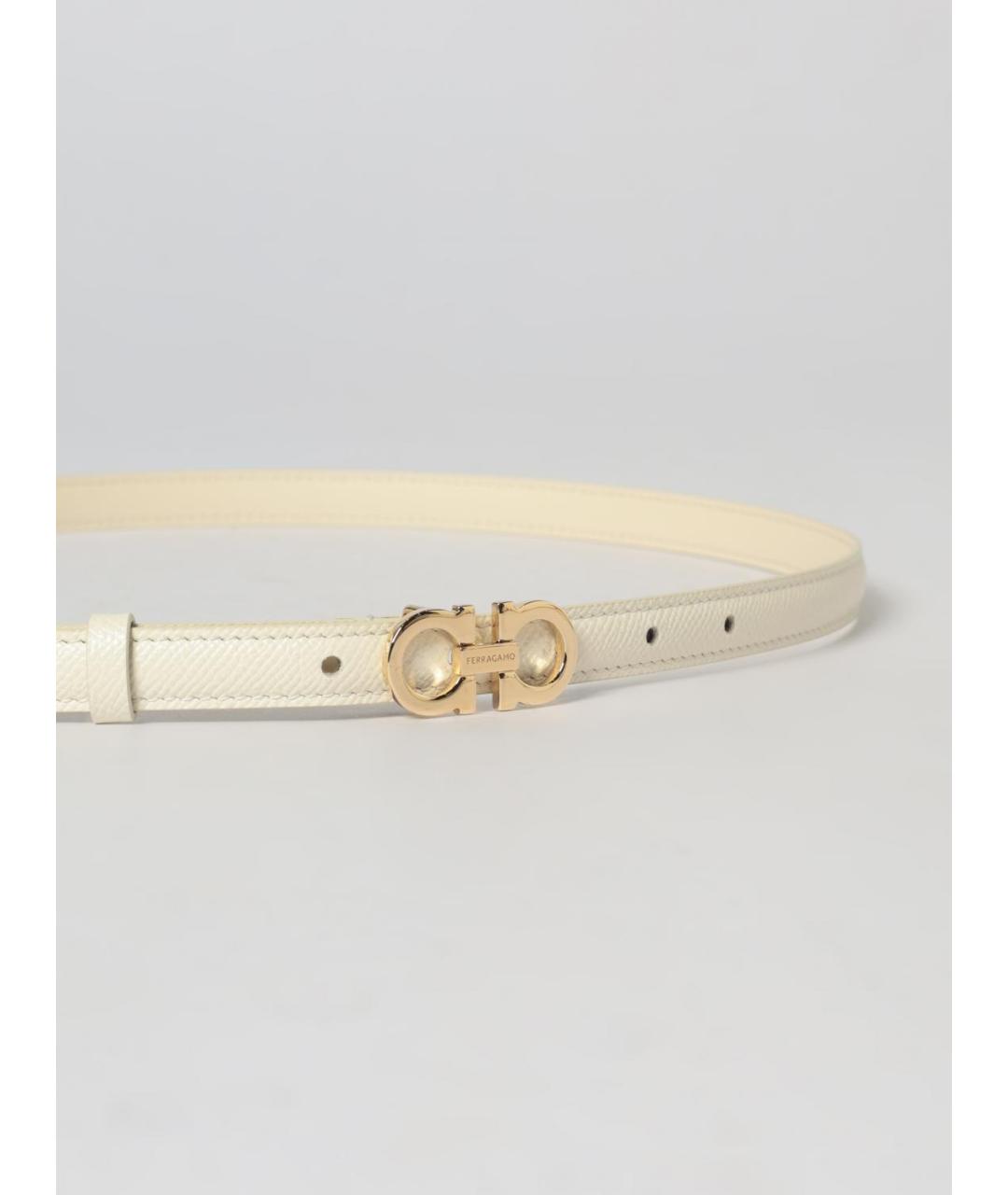 FERRAGAMO Бежевый кожаный ремень, фото 3